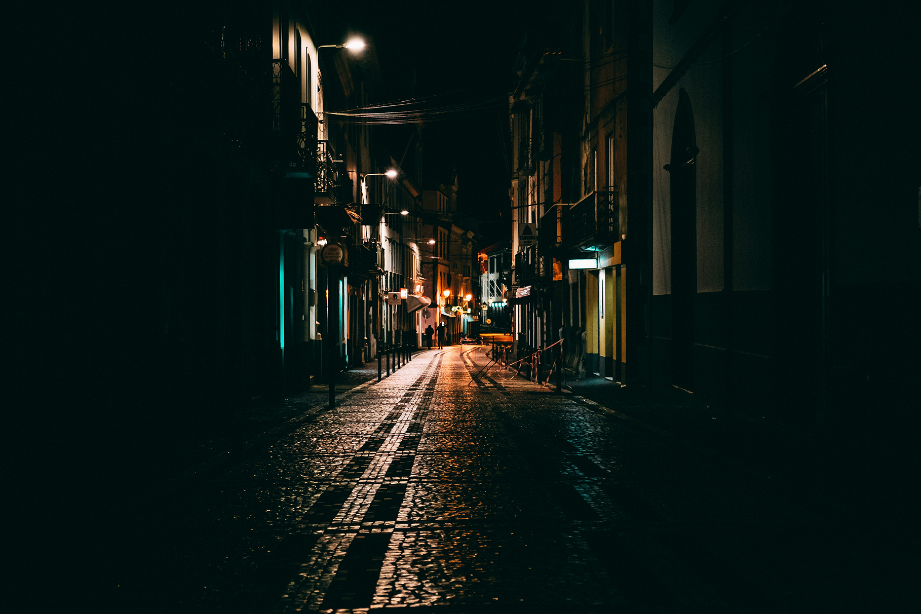 Dark street at night